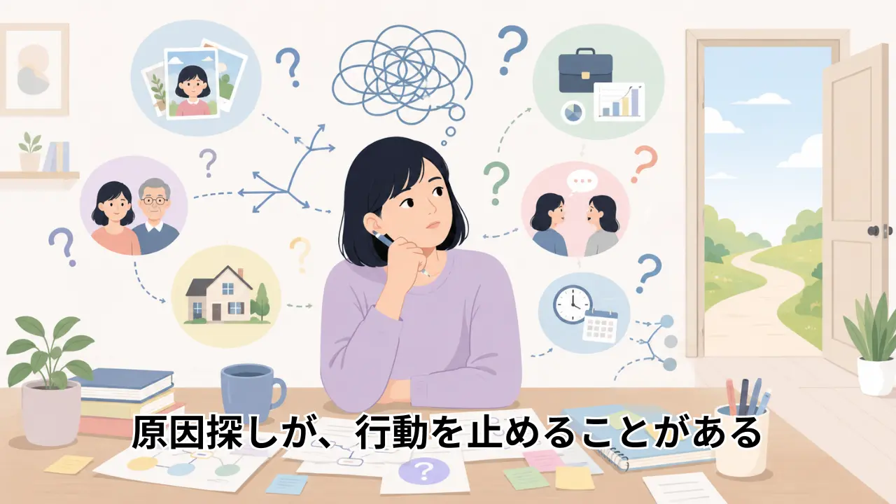 あれこれ原因を探しているうちは、行動を起こせない